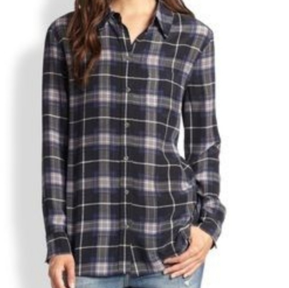 Equipment Tops - Equipment  plaid silk shirt